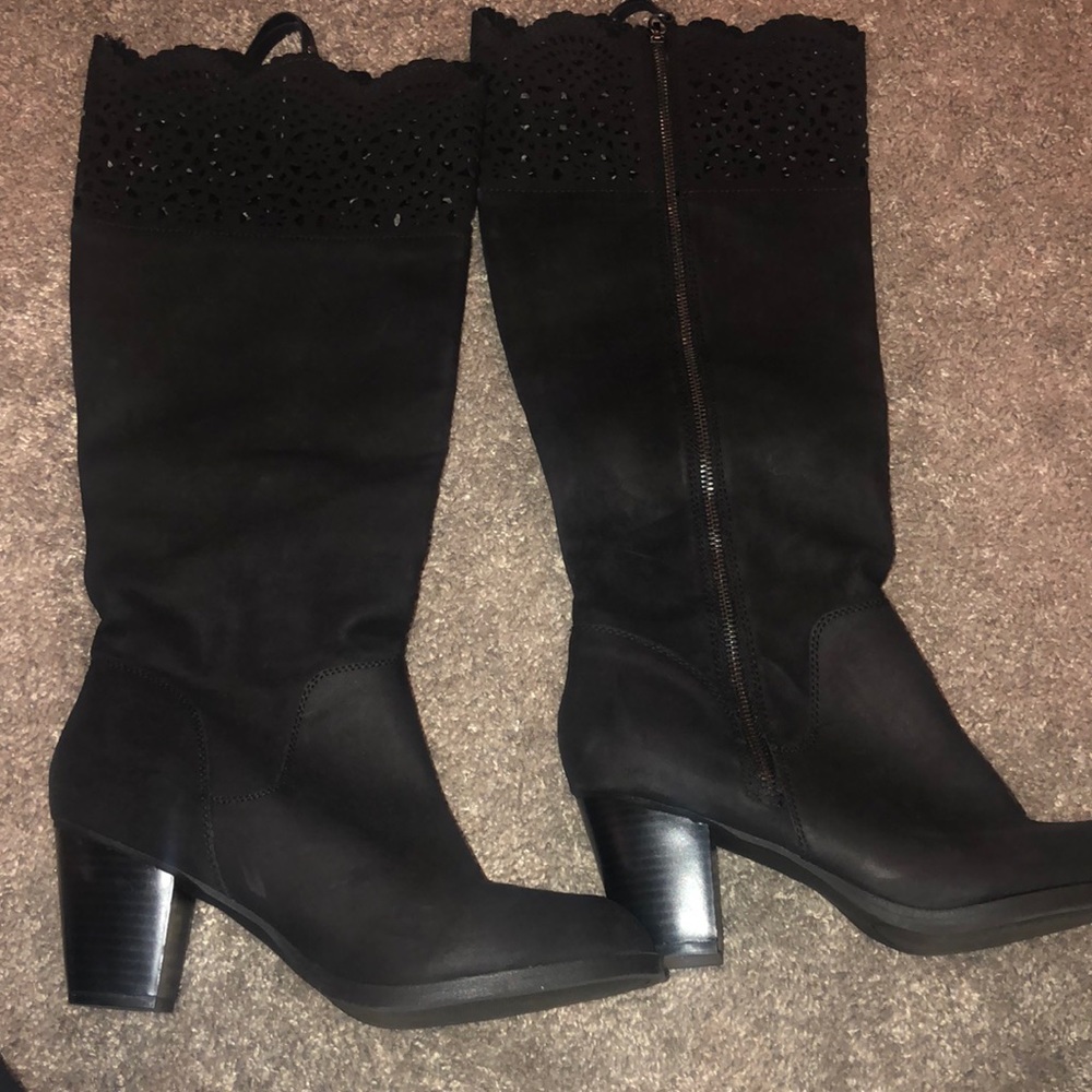 Black below knee boots